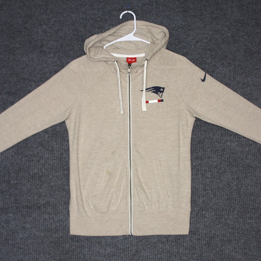 New‎ England Patriots Nike NFL Hoodie Womens S Beige Zip Team Apparel